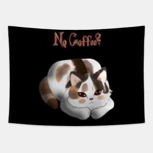 Coffee Hungry Calico Kitty With Begging Eyes Tapestry