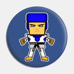 Blue Corner Taekwondo Figther Pin