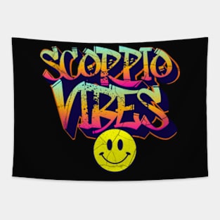 Scorpio Vibes Graffiti Zodiac Birthday Tapestry