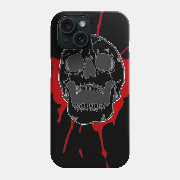 ATH Black Skull with logo Phone Case by All The Horror