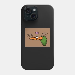 Bunny Mouth With Carrot Face Mask (Chocolate) Phone Case