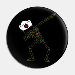 Dabbing skeleton Nurse Halloween Pin