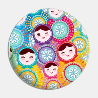 Russian dolls matryoshka seamless pattern Pin