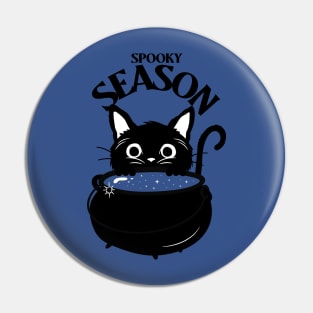 Spooky Cauldron Cat Pin