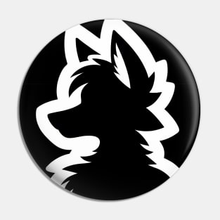 Simple Anthro Furry Fox Silhouette Pin