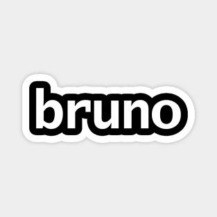 Bruno Minimal Typography White Text Magnet