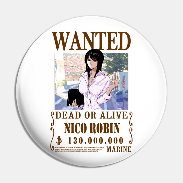 Nico Robin One Piece Wanted Pin by Teedream