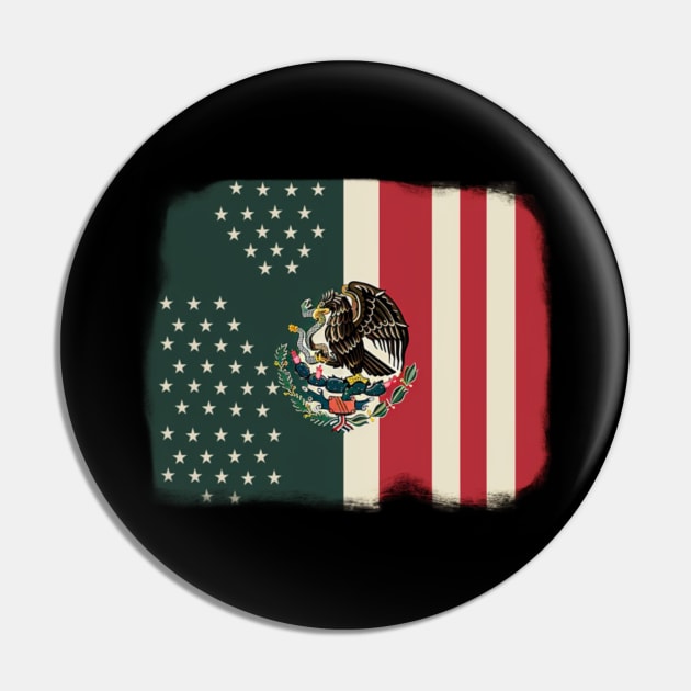 Mixed Mexican American Flag, Proud to be Mexican, Immigration Pin by Pattyld