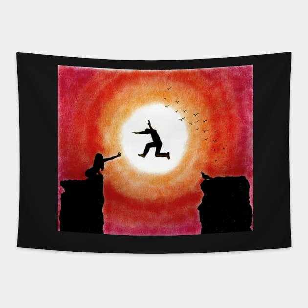 LEAP OF FAITH Tapestry by kazartsy