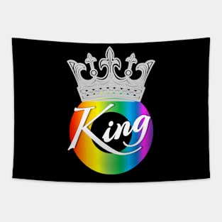 King Rainbow Pride with crown Tapestry