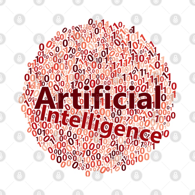 Artificial Intelligence Data Science Word Cloud | Red by aRtVerse