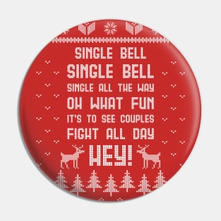 Single Bell, Christmas Ugly Sweater for Singles Pin