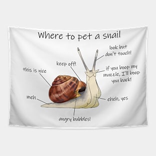 Where to pet a snail - light version Tapestry