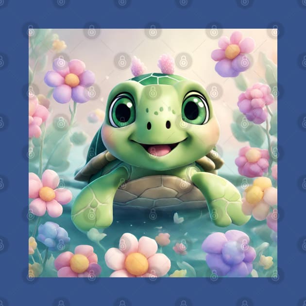 3D Turtle Princess in Pastel Wonderland by BencDesignStudio