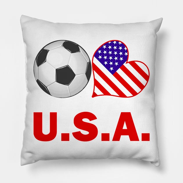 Soccer Fan U.S.A. Pillow by CafePretzel