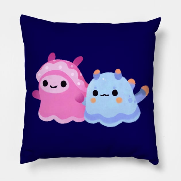 Two sea slug Pillow by pikaole