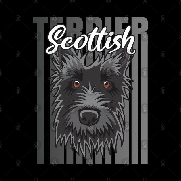 Scottish Terrier Grey Retro Vibes by Dogiviate