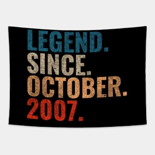 Legend since October 2007 Retro 2007 birthday shirt Tapestry