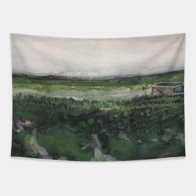 Landscape with Wheelbarrow by Vincent van Gogh Tapestry by Classic Art Stall