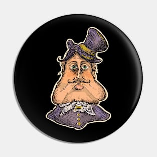 Cute fashionable Steampunk man character Pin