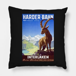 Interlaken,Switzerland,Ski Travel Poster Pillow