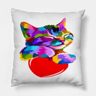 smilin cat hug heart design - Gifts Pillow