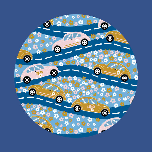 Hippy Cars In Fields Of Flowers by Milamoo