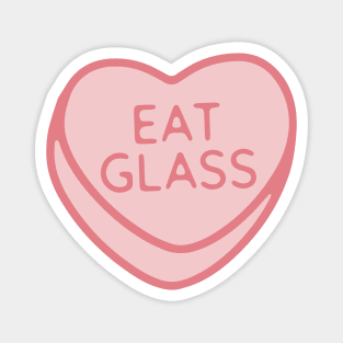 Pink Candy Conversation Heart Eat Glass Magnet