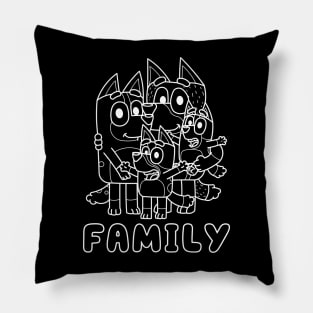 Bluey Family Text White Pillow