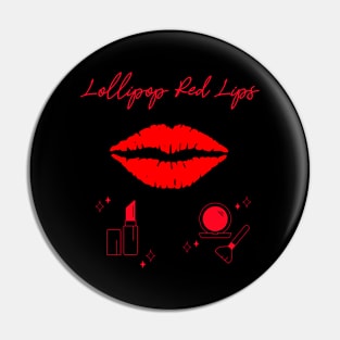 Lollipop red lips. Girly lipstick makeup candy Pin