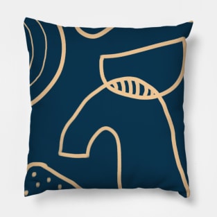 blue abstract print Pillow