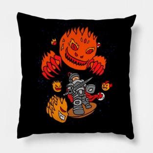 Knight battle with monsters color Pillow