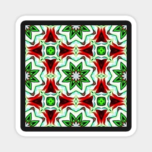 Red and Green Christmas Pattern Number 20 Magnet