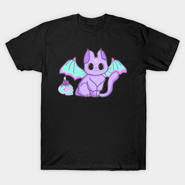 Kawaii Pastel Goth Cute Creepy Cat - Funny Pastel Goth Gift - Pastel Goth - T-Shirt