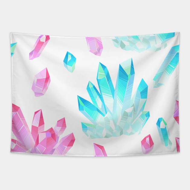 Pink & Turquoise Crystals Tapestry by NewburyBoutique