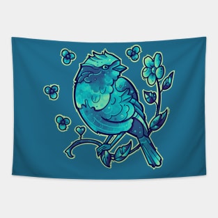 aqua blue bird Tapestry