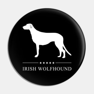 Irish Wolfhound Dog White Silhouette Pin