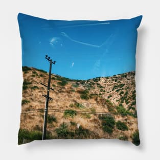 Desert Road Trip Window Reflection Pillow