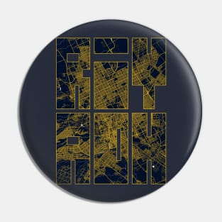 Riyadh, Saudi Arabia City Map Typography - Gold Art Deco Pin