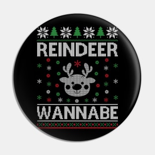 Ugly Christmas Sweater Reindeer Wannabe Pin