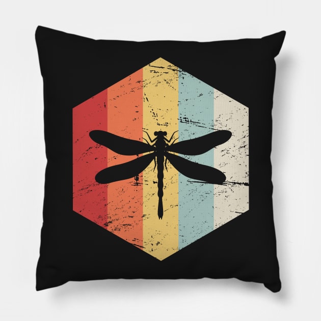 Retro 70s Dragonfly Pillow by MeatMan