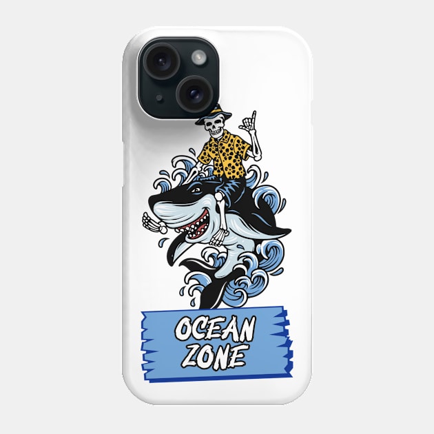 Skeleton shark rider Phone Case by MONMON-75