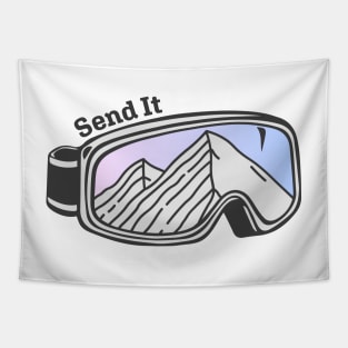 Sunset Mountain Ski Goggles | Send It Tapestry