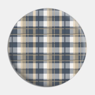 Tartan - Navy, Sand and Natural White Pin