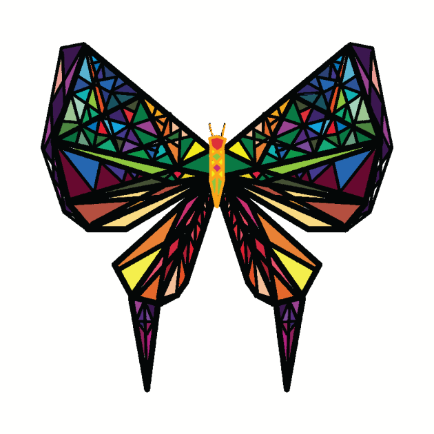 Geometric Butterfly Hand Drawn Art by fashopera