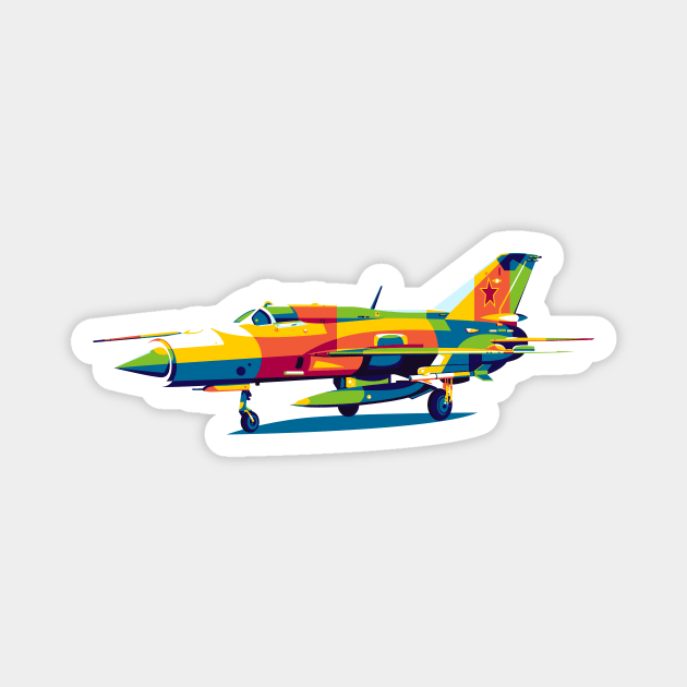 MiG-21 Fishbed Magnet by wpaprint