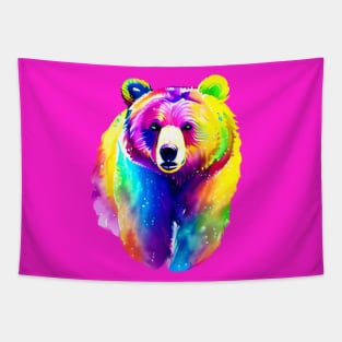 Momma Bear with Pink Background Tapestry