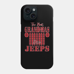 The Best Grandmas Drive Jeeps Red Plaid Jeep Matching Pajama Family Buffalo Jeeps Lover Phone Case