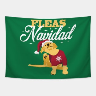 Feliz Navidad Fleas Navidad Yellow Lab Puppy Christmas Tapestry