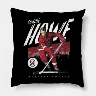 Gordie Howe Detroit Grunge Pillow